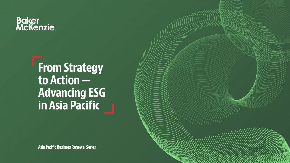 From Strategy to Action — Advancing ESG in Asia Pacific