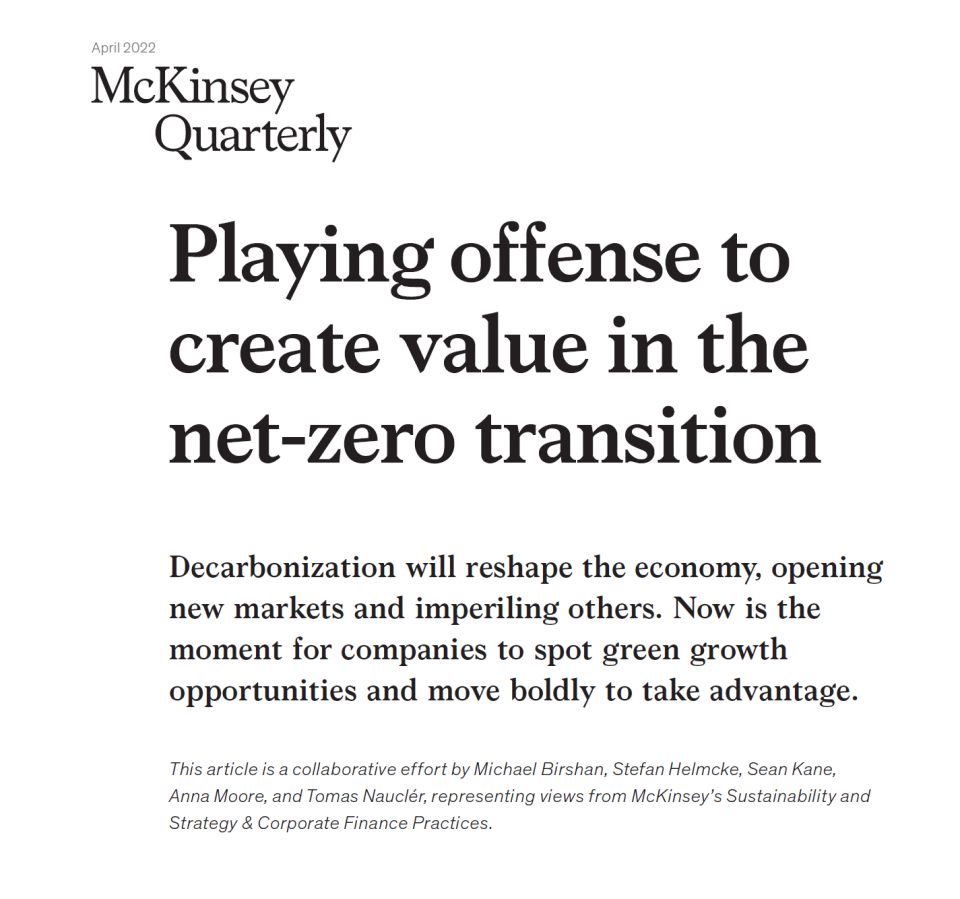 Playing offense to create value in the net-zero transition